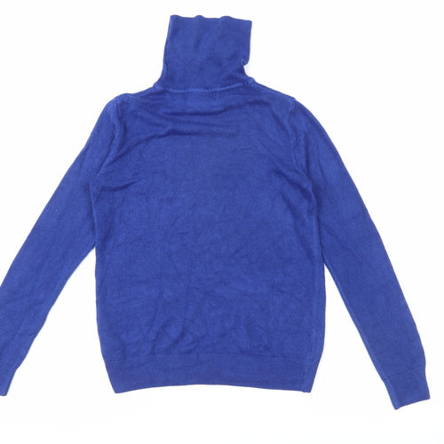 Marks and Spencer Women’s Blue Cashmere Roll Neck Jumper Size 8
