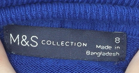 Marks and Spencer Women’s Blue Cashmere Roll Neck Jumper Size 8