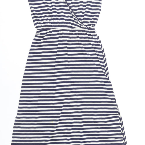 Gap Women’s Blue Striped Halter Wrap Midi Dress XS Nautical Summer