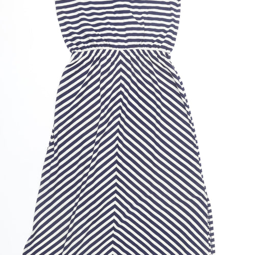 Gap Women’s Blue Striped Halter Wrap Midi Dress XS Nautical Summer