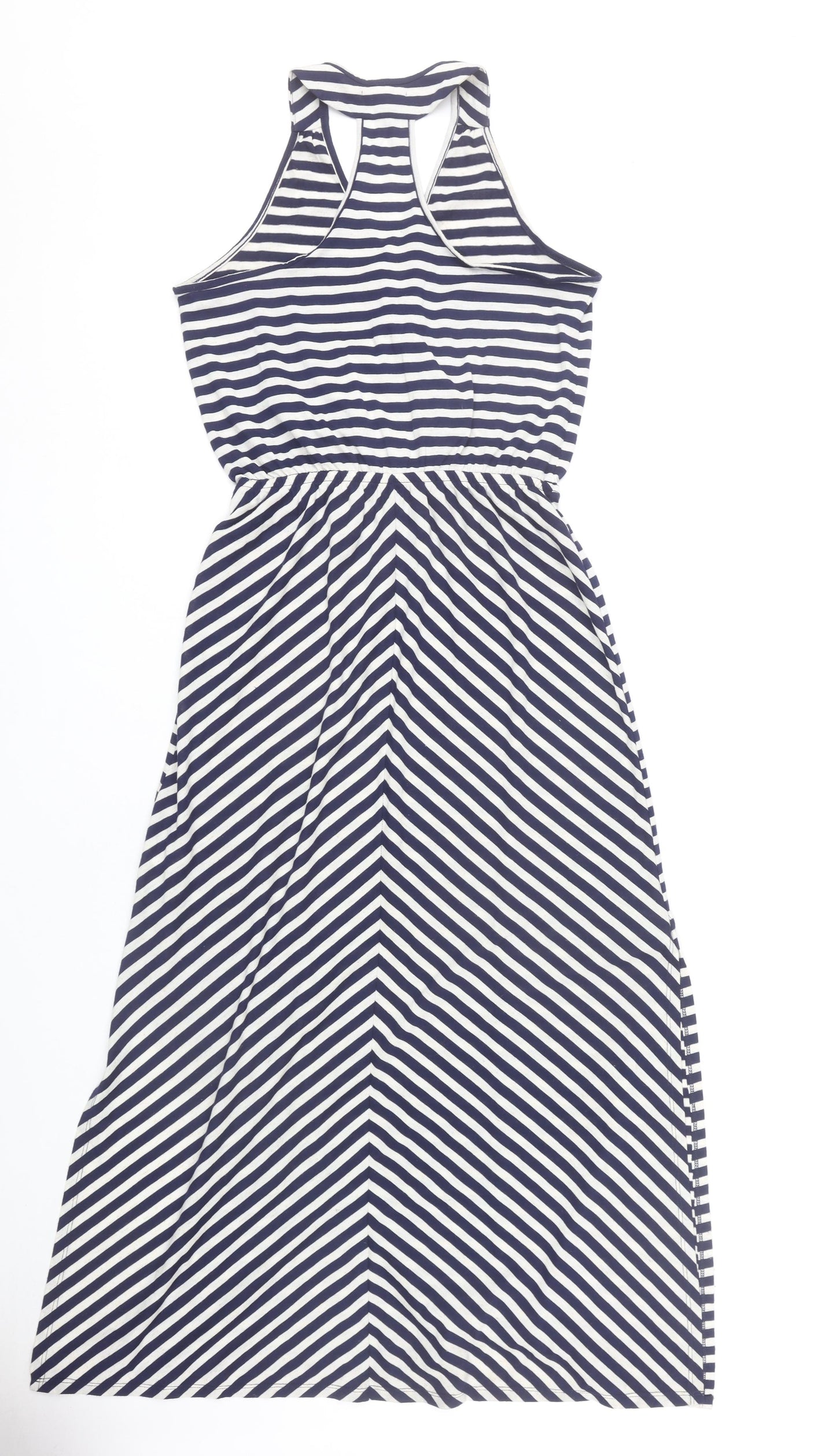 Gap Women’s Blue Striped Halter Wrap Midi Dress XS Nautical Summer