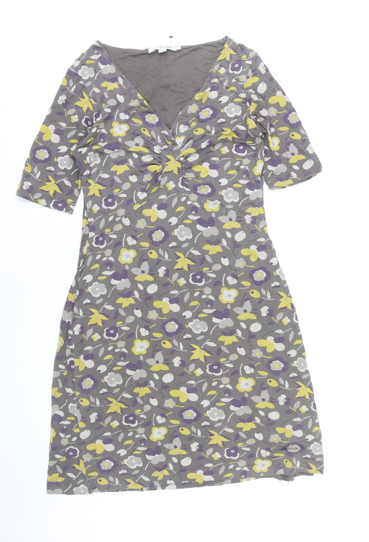 Boden Women’s Multicoloured Floral A-Line Knee Length Dress UK 10