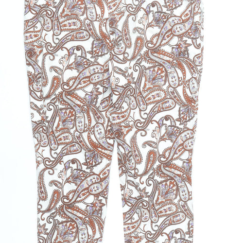 F&F Women's Multicoloured Paisley Capri Trousers UK 14 Slim Fit