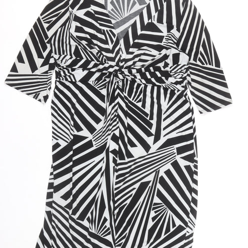 Deane & White Women’s Black Geometric Sheath Dress Size 18