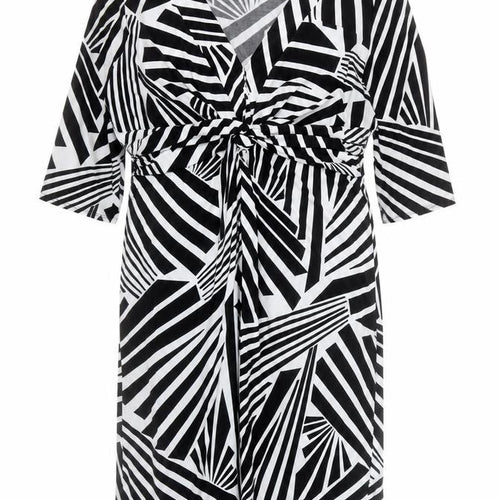 Deane & White Women’s Black Geometric Sheath Dress Size 18