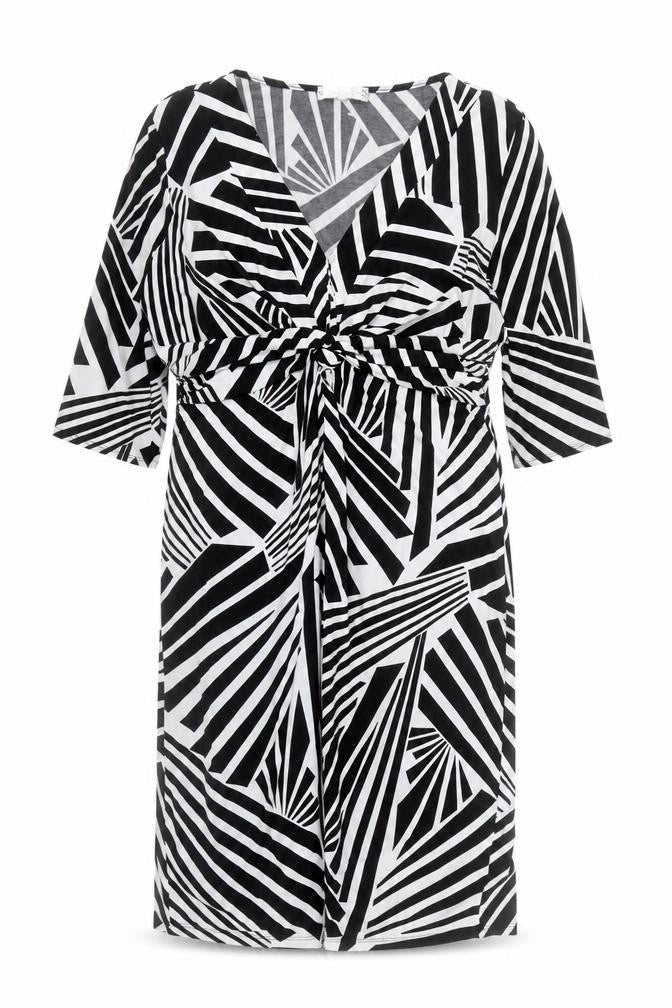 Deane & White Women’s Black Geometric Sheath Dress Size 18