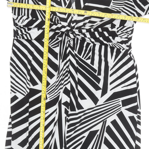 Deane & White Women’s Black Geometric Sheath Dress Size 18