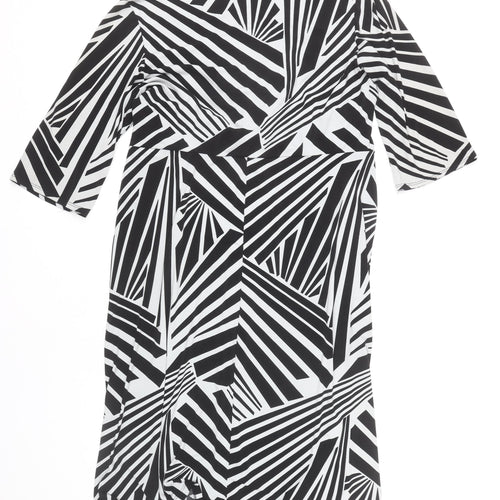 Deane & White Women’s Black Geometric Sheath Dress Size 18