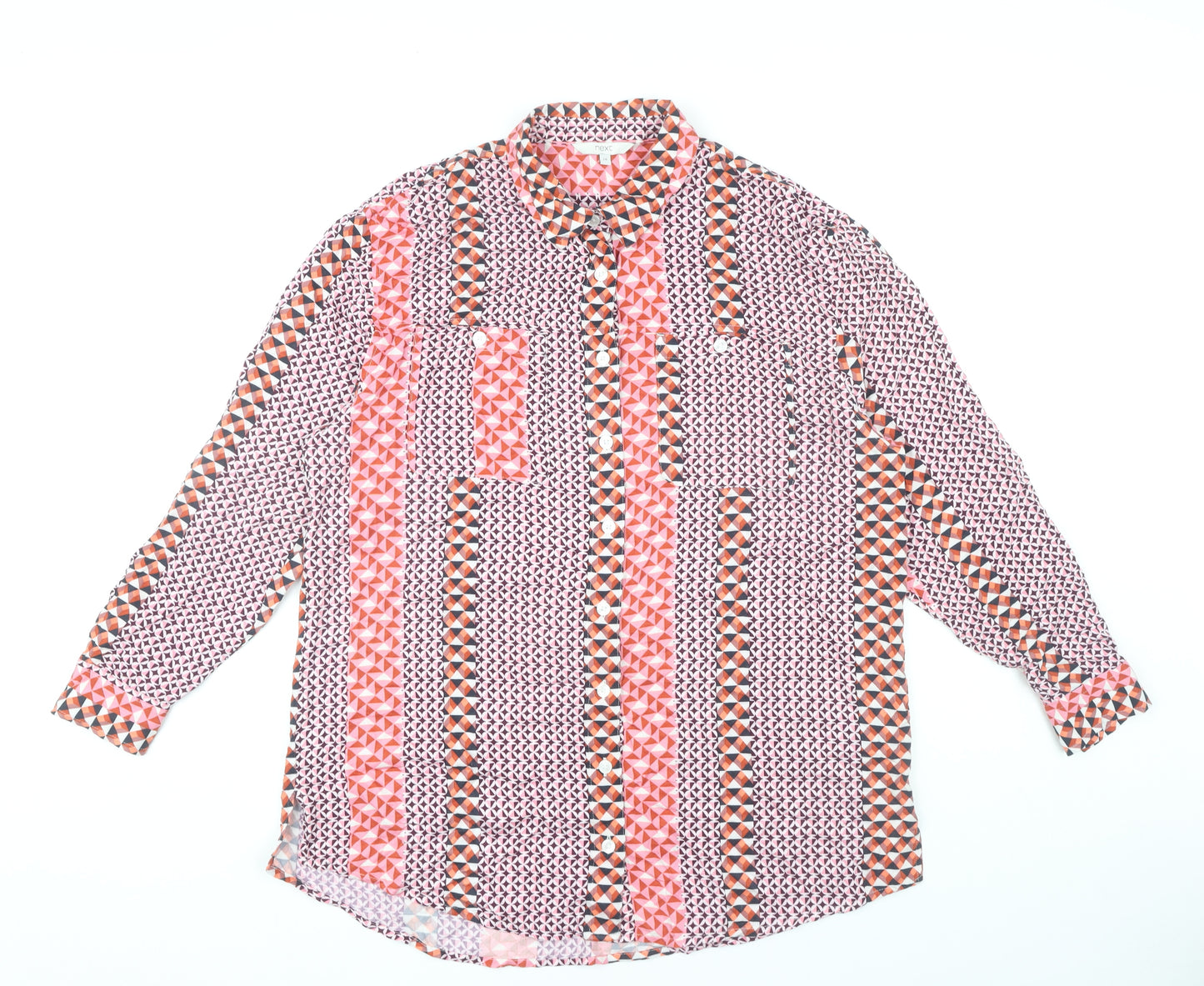 Next Women’s Multicoloured Geometric Button-Up Shirt UK 14