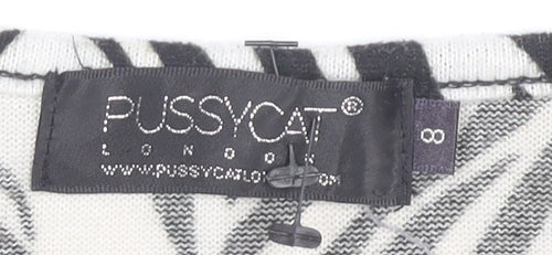 Pussycat London Women’s Black Zebra Print Sleeveless Shift Dress Size 8
