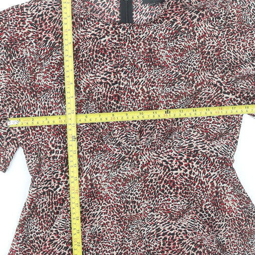 AX Paris Women’s Multicoloured Animal Print Tunic Blouse Size 12