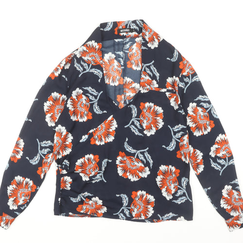 Missguided Women's Multicoloured Floral Wrap Blouse Size 8