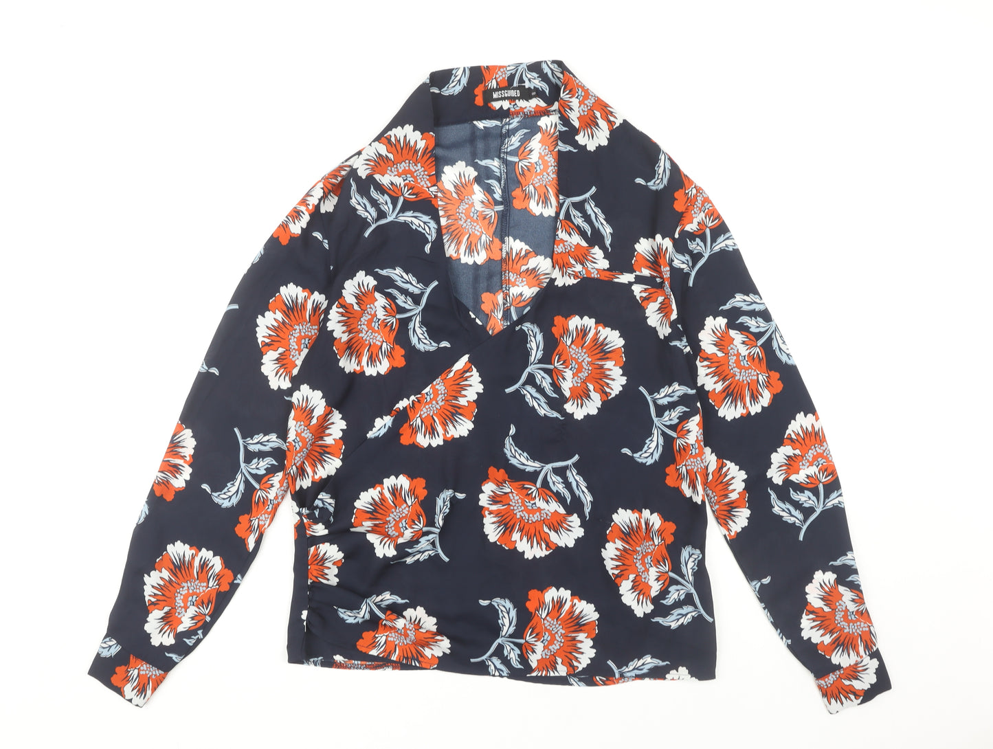Missguided Women's Multicoloured Floral Wrap Blouse Size 8