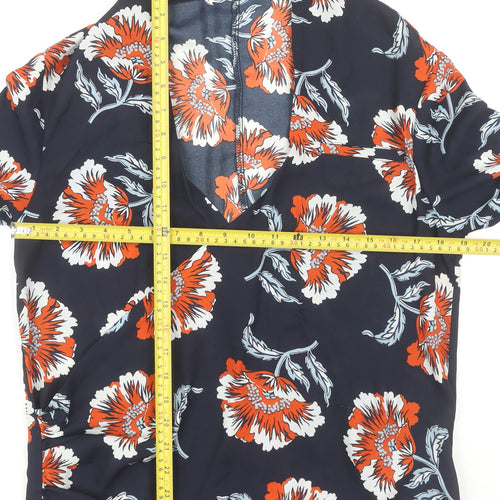 Missguided Women's Multicoloured Floral Wrap Blouse Size 8