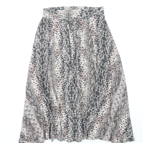 Topshop Women’s Multicoloured Animal Print A-Line Midi Skirt Size 8