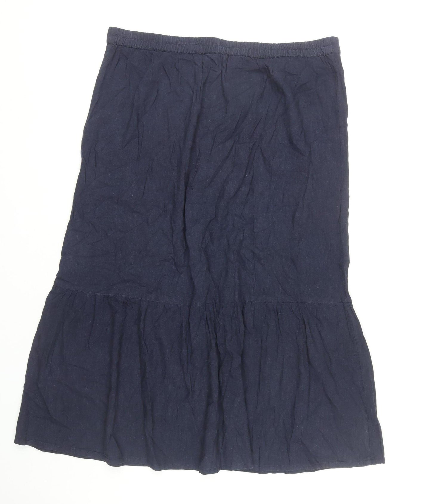 Julipa Women's Blue Midi A-Line Skirt UK 22 Button Front Plus Size