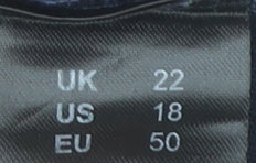 Julipa Women's Blue Midi A-Line Skirt UK 22 Button Front Plus Size