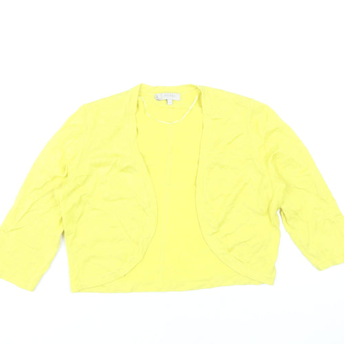 Hobbs Women’s Yellow Cardigan S Knit 3/4 Sleeve Lightweight Spring