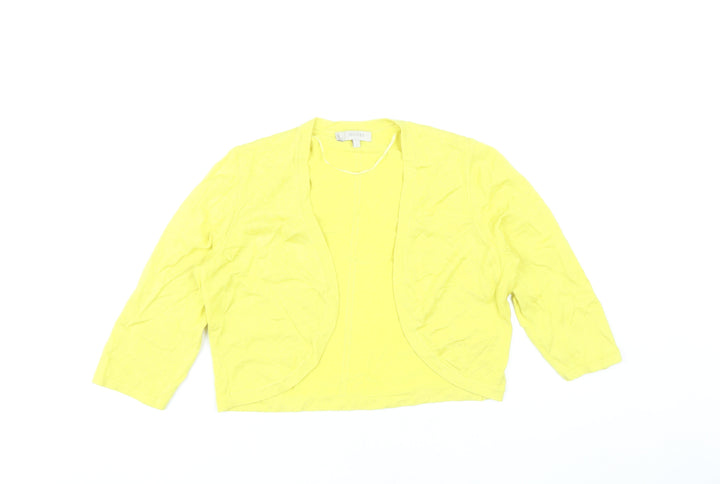Hobbs Women’s Yellow Cardigan S Knit 3/4 Sleeve Lightweight Spring