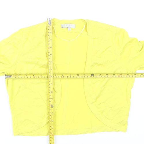 Hobbs Women’s Yellow Cardigan S Knit 3/4 Sleeve Lightweight Spring