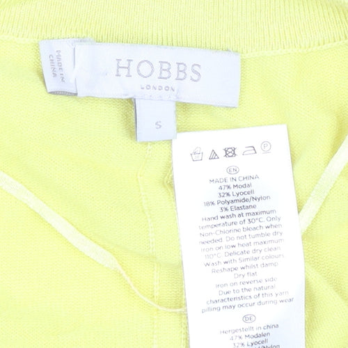 Hobbs Women’s Yellow Cardigan S Knit 3/4 Sleeve Lightweight Spring