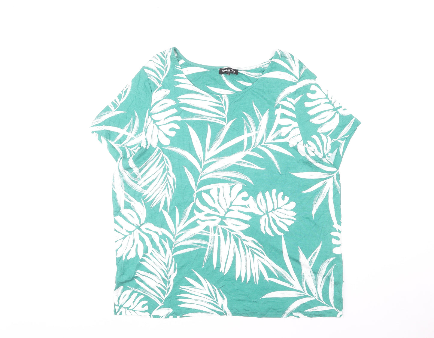 Debenhams Women’s Green Tropical Floral T-Shirt Size 22 Viscose