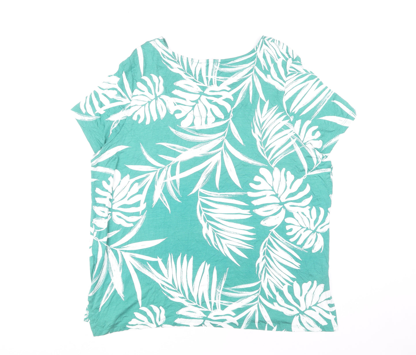 Debenhams Women’s Green Tropical Floral T-Shirt Size 22 Viscose