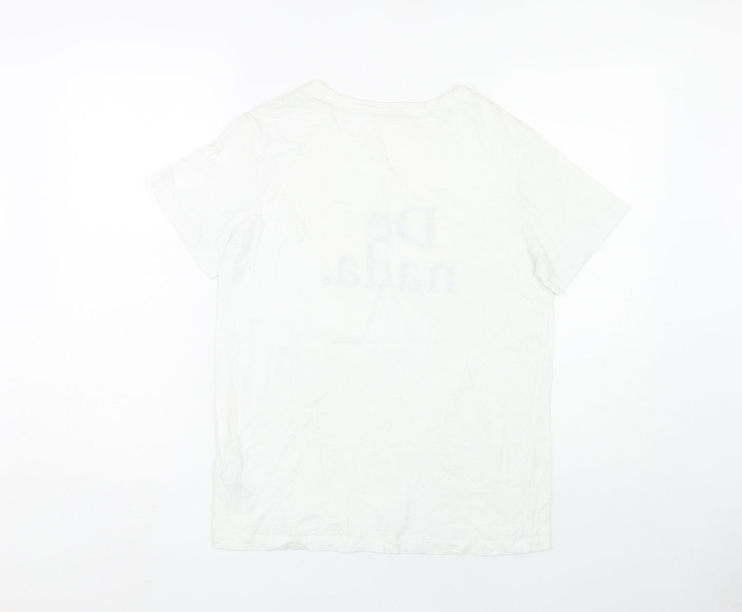 Hush Women’s White Graphic T-Shirt XS Cotton Crew Neck Casual