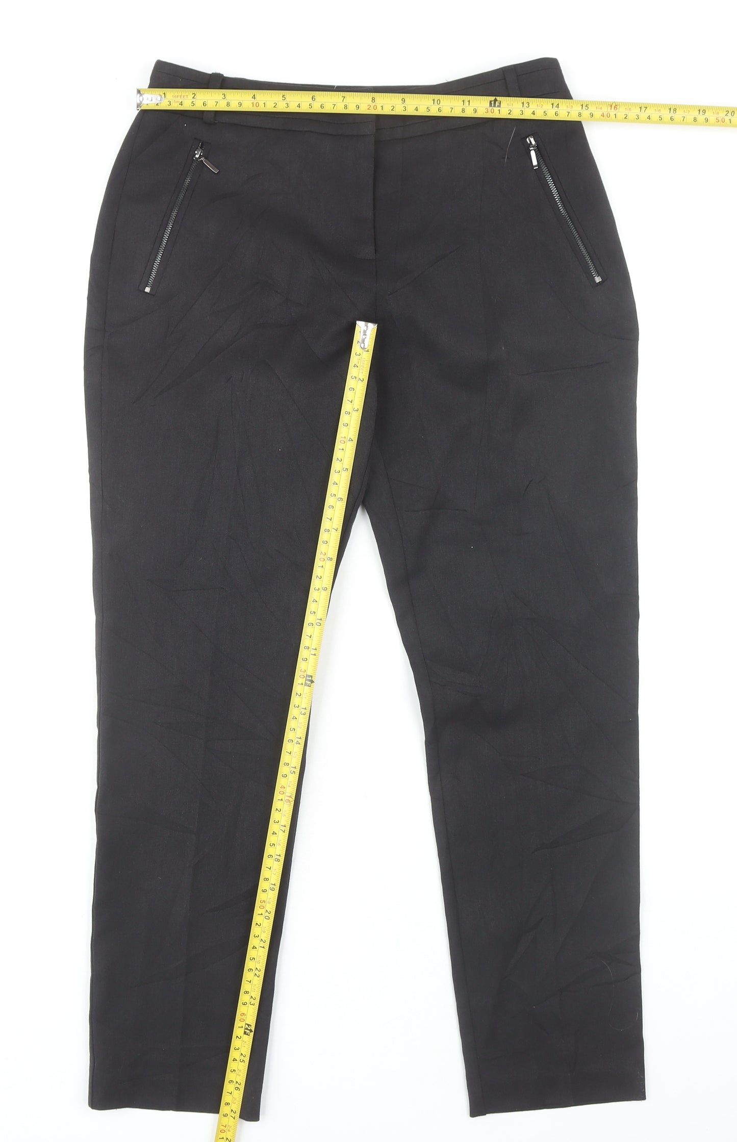 Wallis Women’s Black Straight Leg Slim Fit Trousers Size 8