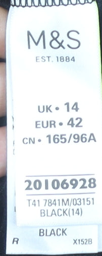 Marks and Spencer Women’s Black Size 14 Crew Neck Pullover Jumper