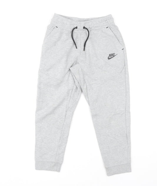 Nike Boys Grey Jogger Trousers M Regular Fit Elastic Waist Pockets
