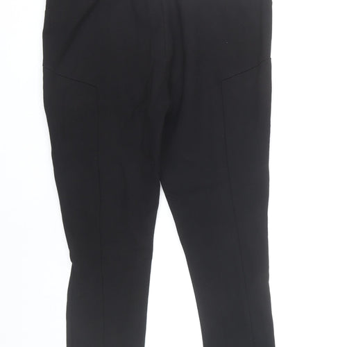 Zara Basic Women's Black XL Slim Fit Tapered Trousers with Zips