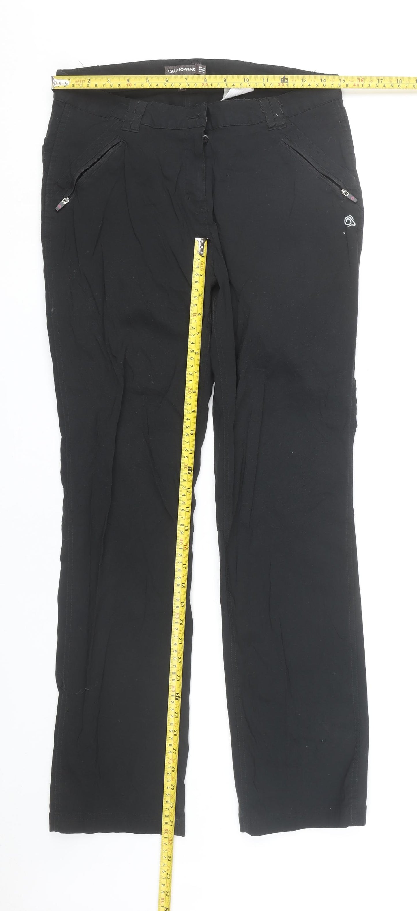 Craghoppers Women's Black Size 14 Cargo Trousers Quick Dry Stretch