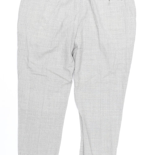 Marks and Spencer Men's Grey Check Wool Dress Pants 42W 31L Classic Fit