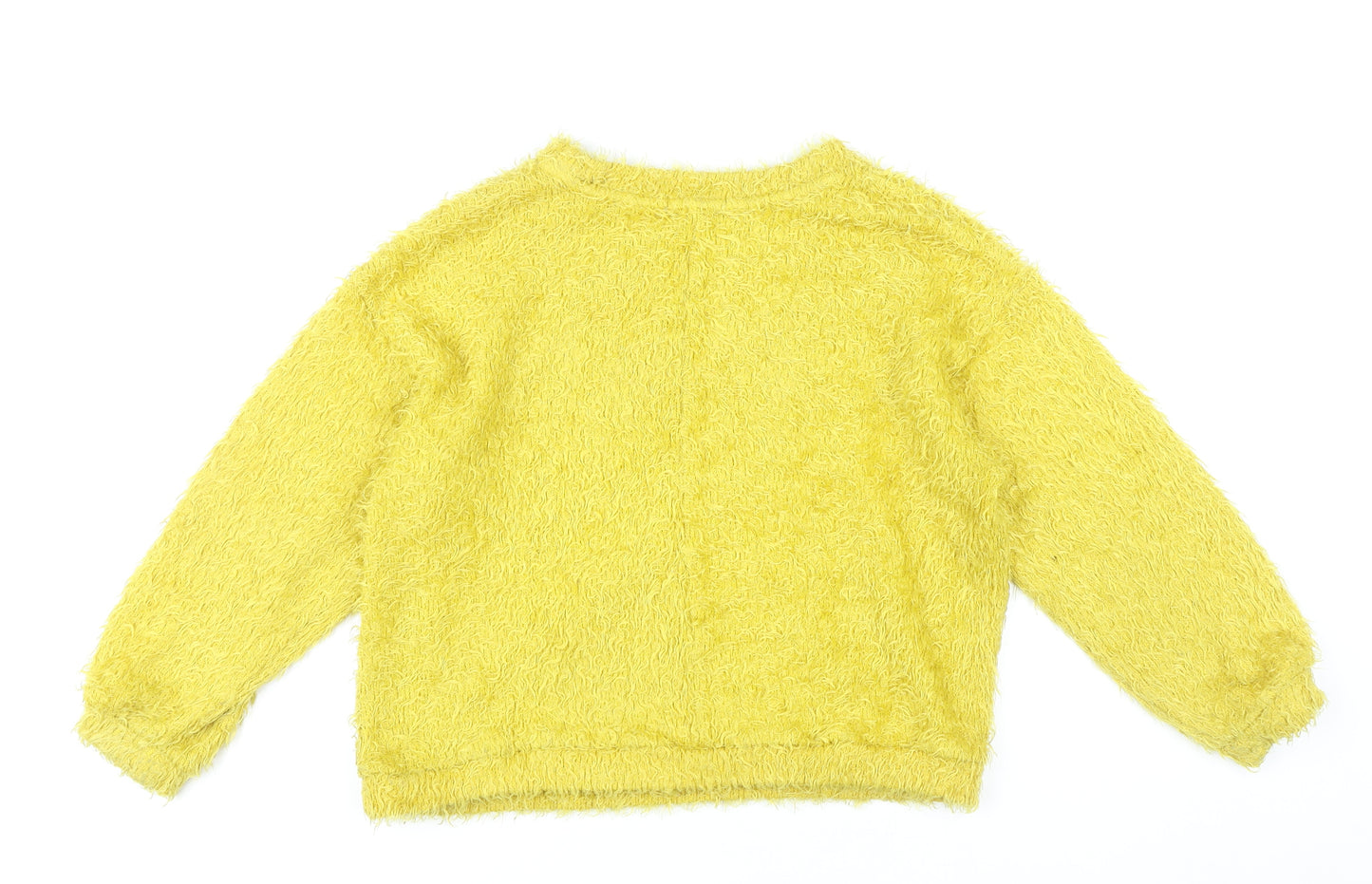 Bershka Women’s Yellow Crew Neck Pullover Jumper Size 8