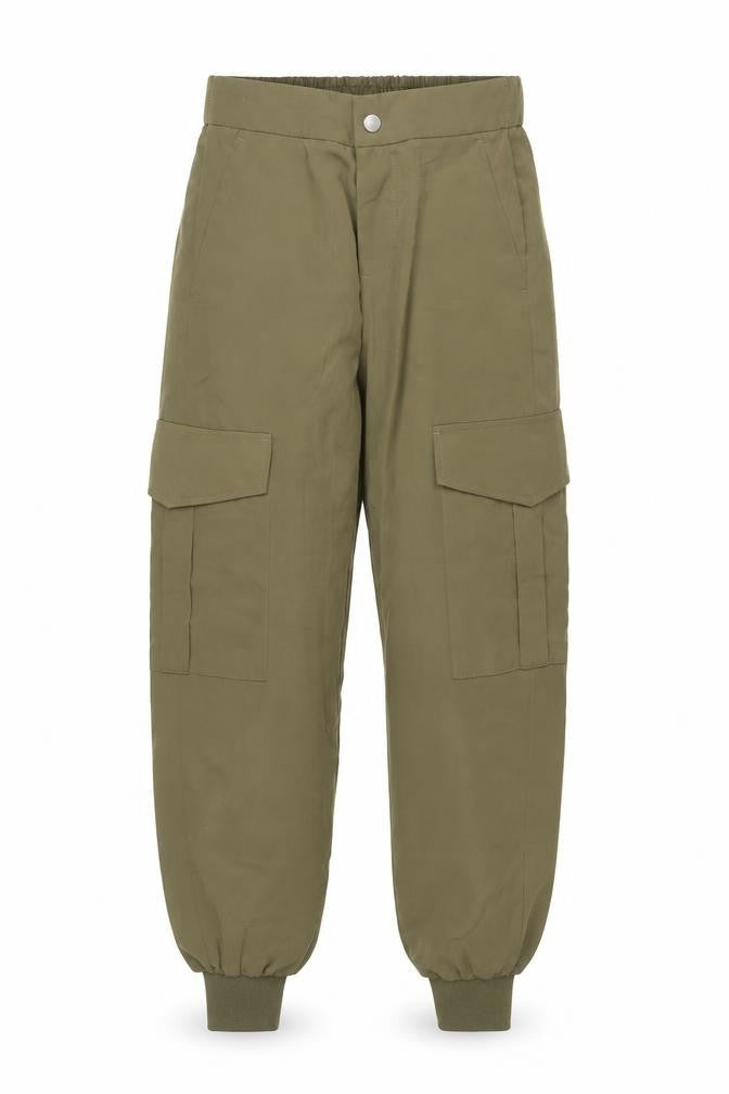 Zara Women's Green XS Cargo Trousers Elastic Waist Pockets