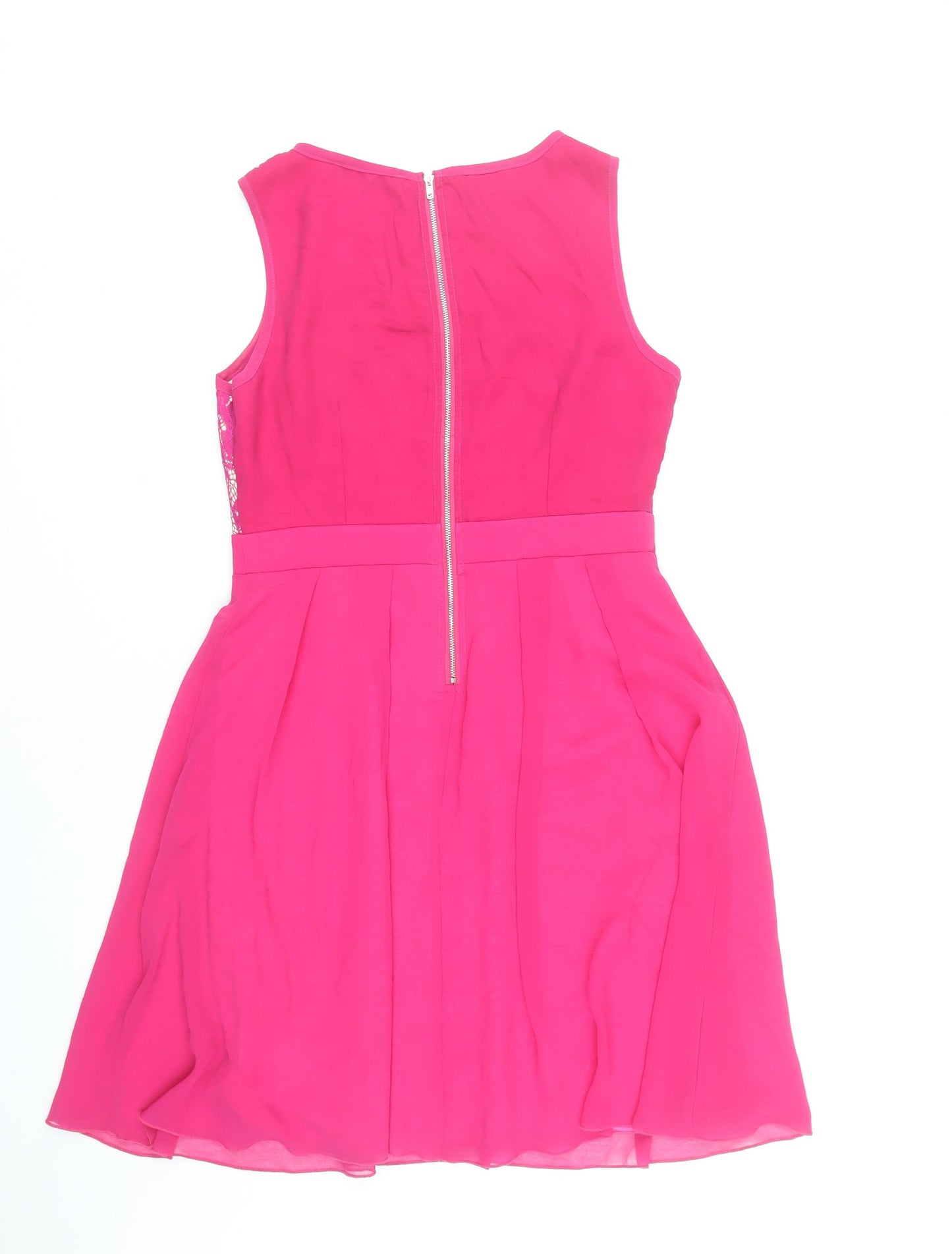 Little Mistress Women's Pink Lace Fit & Flare Dress Size 12