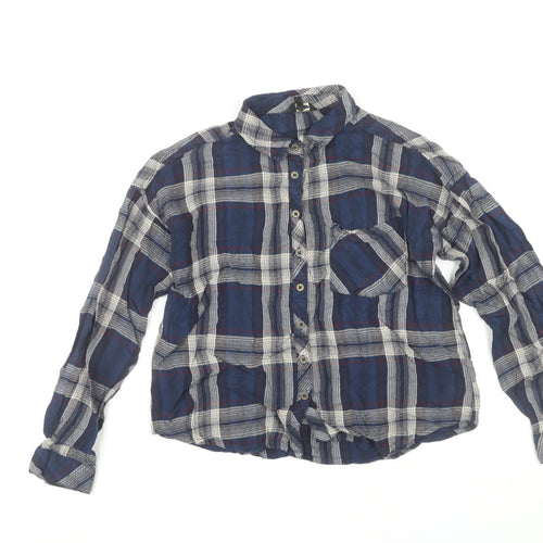 The Roadster Life Co. Boys Blue Plaid Long Sleeve Button-Up Shirt S
