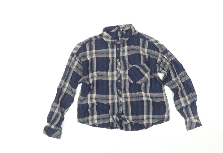 The Roadster Life Co. Boys Blue Plaid Long Sleeve Button-Up Shirt S
