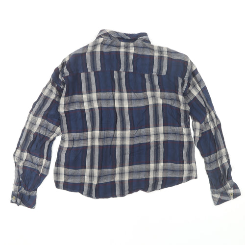 The Roadster Life Co. Boys Blue Plaid Long Sleeve Button-Up Shirt S
