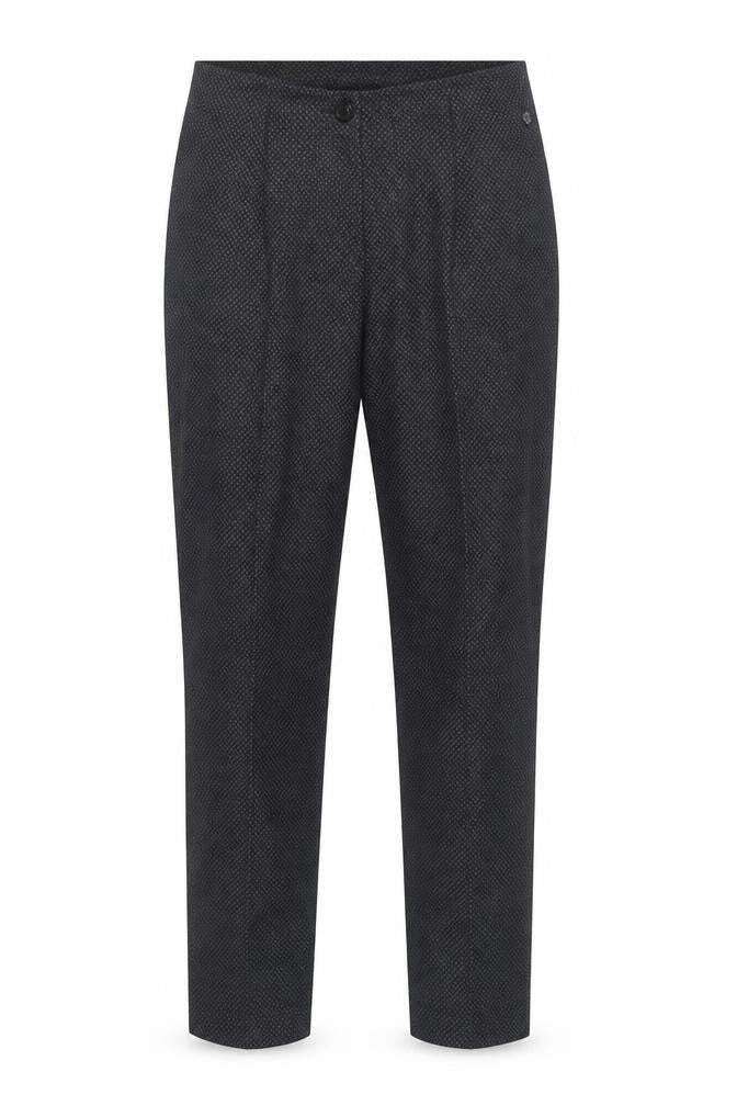 Atelier Gardeur Women's Black Geometric Slim Trousers Size 8
