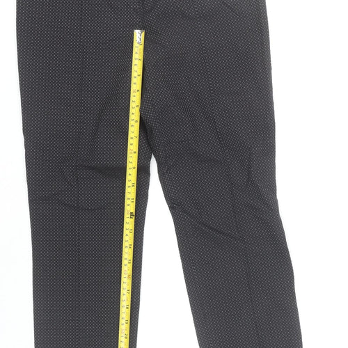 Atelier Gardeur Women's Black Geometric Slim Trousers Size 8