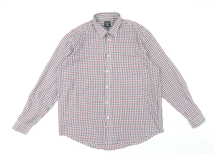 James Pringle Men's Multicoloured Check Long Sleeve Button-Up Shirt XL