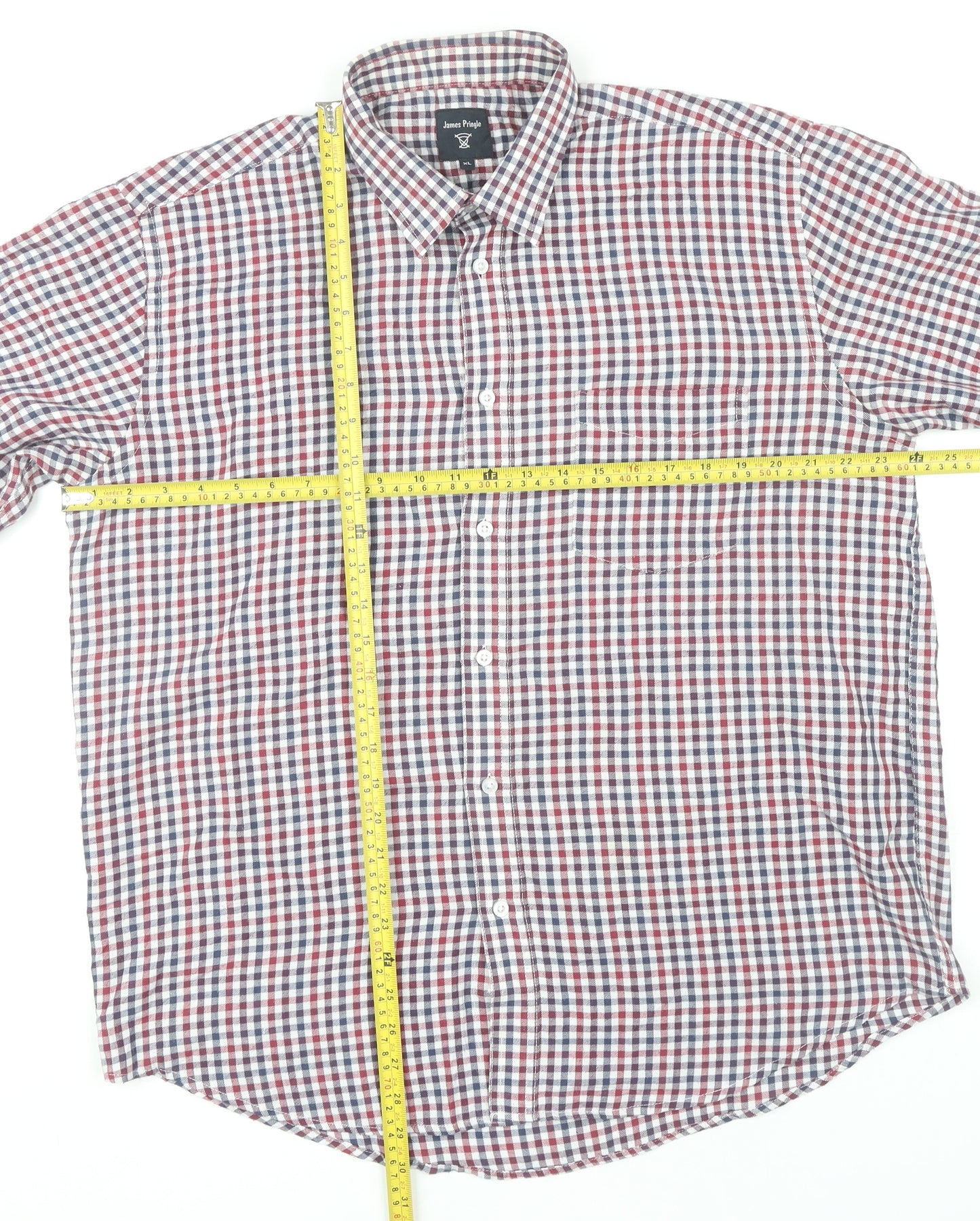 James Pringle Men's Multicoloured Check Long Sleeve Button-Up Shirt XL