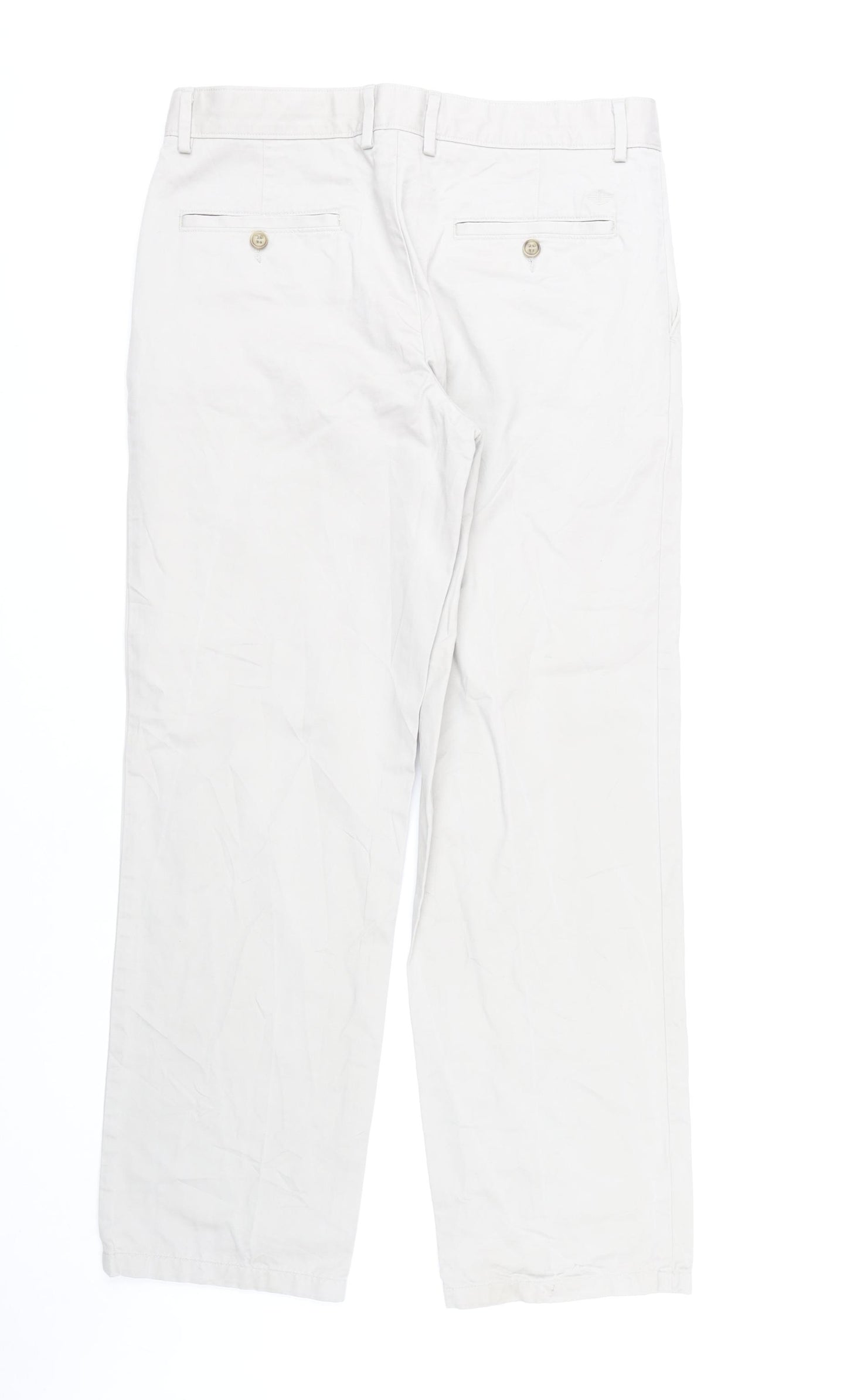 Dockers Men’s White Chino Trousers 33x32 Regular Fit Cotton