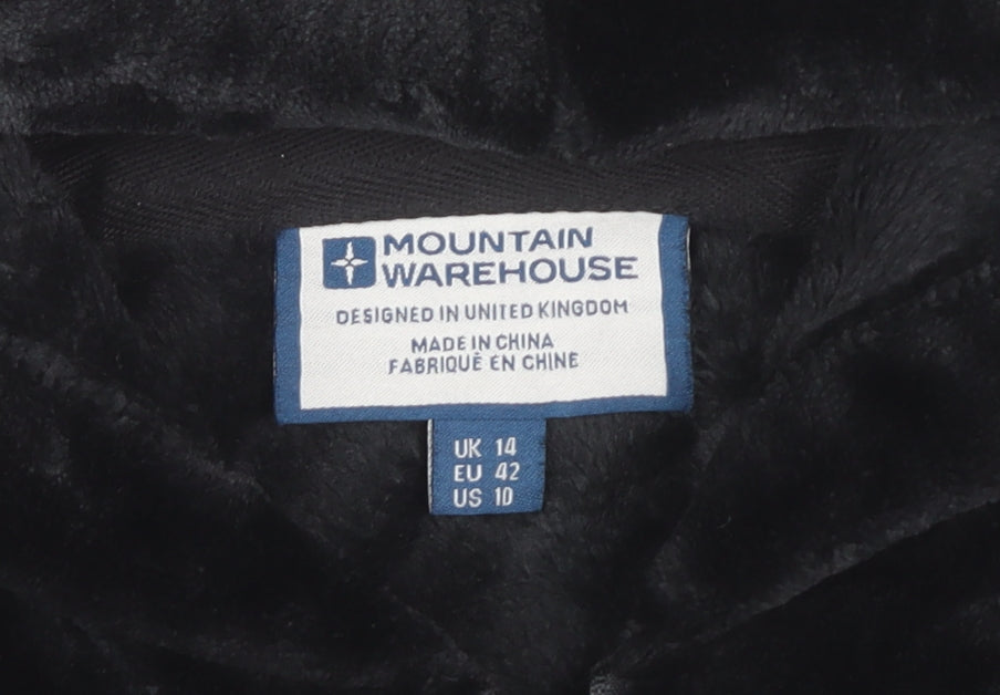 Mountain Warehouse Women’s Black Faux Fur Hooded Jacket Size 14