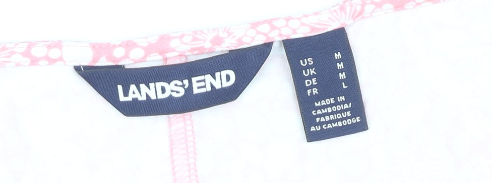 Lands' End Women’s Pink Floral Knee Length A-Line Dress M