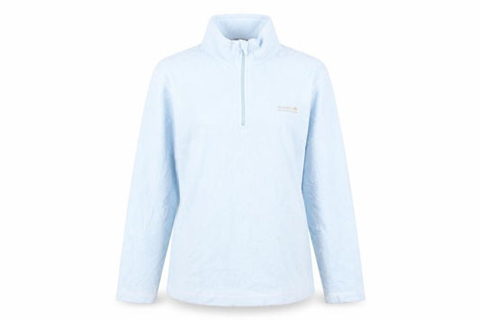 Front view of Regatta Women’s Blue, size UK 12, 1/4 Zip Fleece Sweatshirt Outdoor Hiking