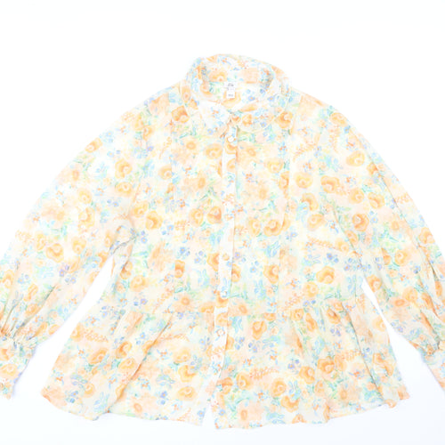 River Island Women’s Multicoloured Floral Chiffon Blouse UK 16