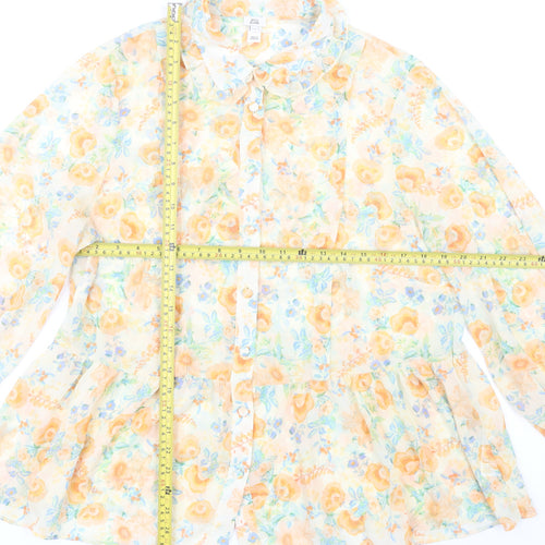 River Island Women’s Multicoloured Floral Chiffon Blouse UK 16